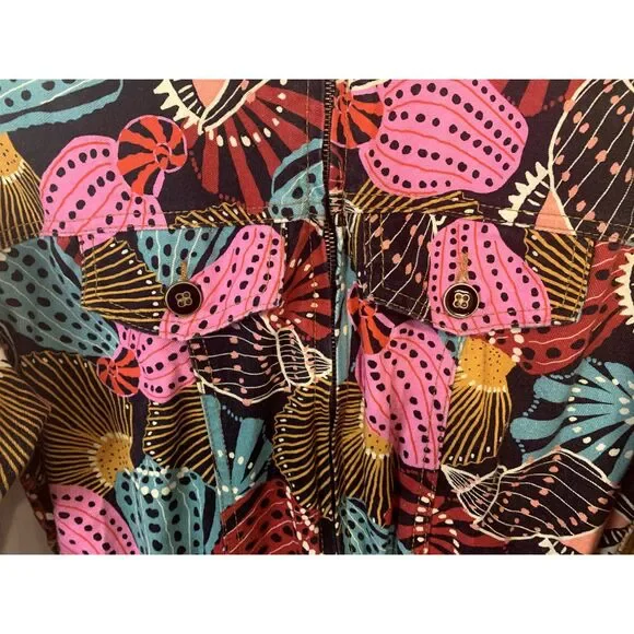 Farm Rio Shell Mix Cotton Jumpsuit Size Medium - Picture 4 of 7